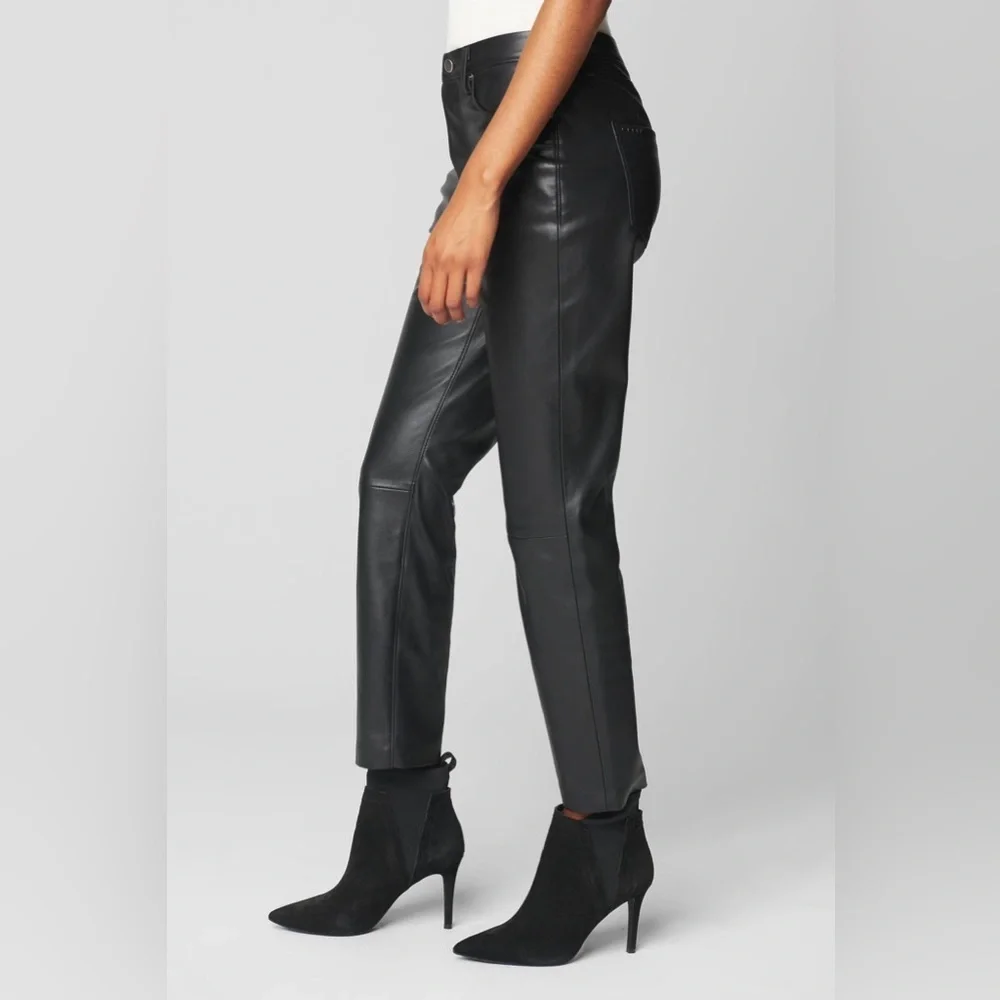 NWT BLANK NYC High Rise Vegan Leather Straight Leg Need You Tonight Pants SZ 29